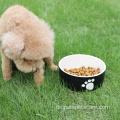 Haustier Feeding Bowl Schwarzer abgerundeter Keramikhundschale